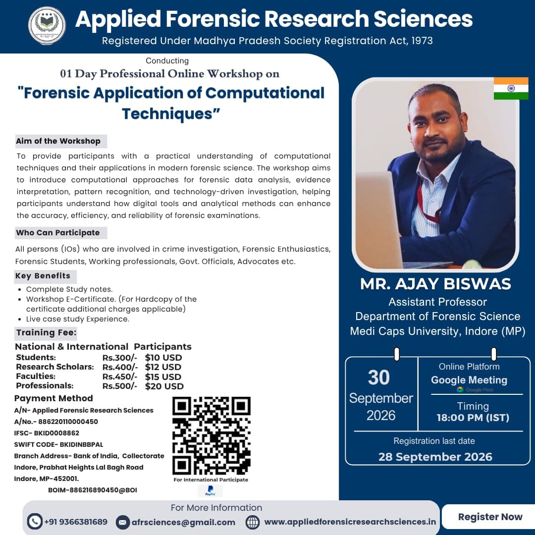 𝐅𝐨𝐫𝐞𝐧𝐬𝐢𝐜 𝐀𝐩𝐩𝐥𝐢𝐜𝐚𝐭𝐢𝐨𝐧 𝐨𝐟 𝐂𝐨𝐦𝐩𝐮𝐭𝐚𝐭𝐢𝐨𝐧𝐚𝐥 𝐓𝐞𝐜𝐡𝐧𝐢𝐪𝐮𝐞s