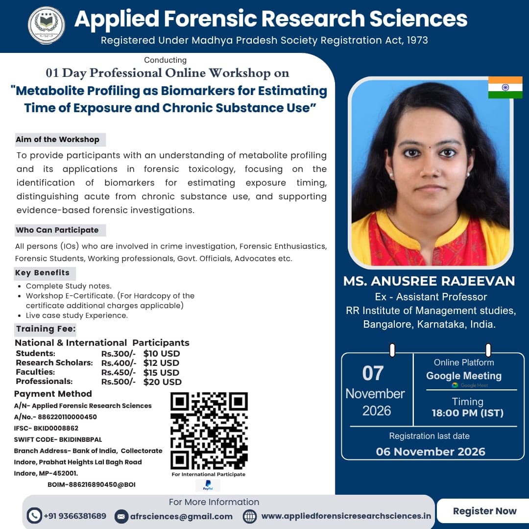 Metabolite Profiling as Biomarkers for Estimating Time of Exposure and Chronic Substance Use poster