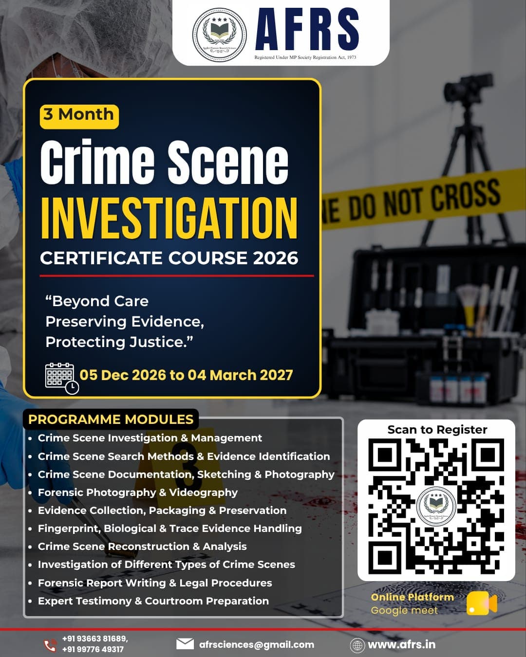 Certificate Course in Crime Scene Investigation